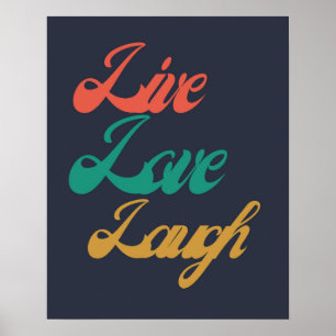 Live-Liebe Laugh Typografy  Inspirierend Poster