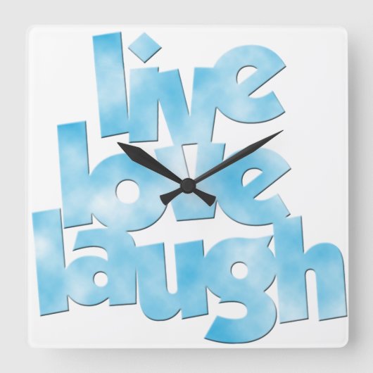 Live-Liebe Laugh - Wall Clock Quadratische Wanduhr (Vorderseite)
