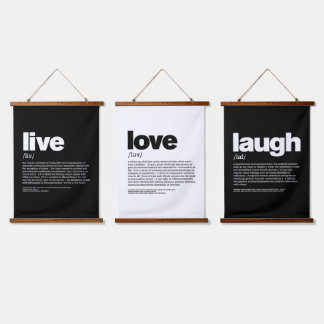 Live Liebe Laugh Wandteppich Mit Holzrahmen