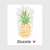 Live Liebe Laugh Wasserfarbe Ananas Obst Aufkleber (Blatt)