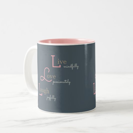 Live Liebe Laugh Zweifarbige Tasse (Vorderseite Links)