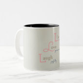 Live Liebe Laugh Zweifarbige Tasse (Vorderseite Links)
