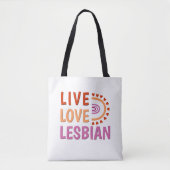 Live Liebe Lesbian feiert Diversity boho Regenboge Tasche (Vorderseite)