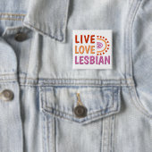 Live Liebe Lesbischer Boho Regenbogen feiert Diver Button (Beispiel)