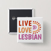 Live Liebe Lesbischer Boho Regenbogen feiert Diver Button (Vorne & Hinten)