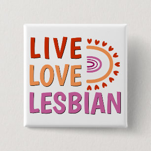 Live Liebe Lesbischer Boho Regenbogen feiert Diver Button