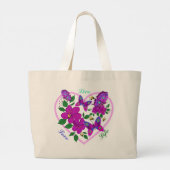 Live Liebe Life Hört Schmetterlinge & Bienen Inspi Jumbo Stoffbeutel (Rückseite)