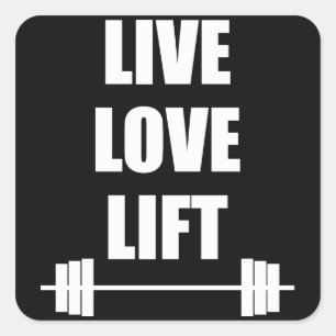 Live, Liebe, Lift Quadratischer Aufkleber