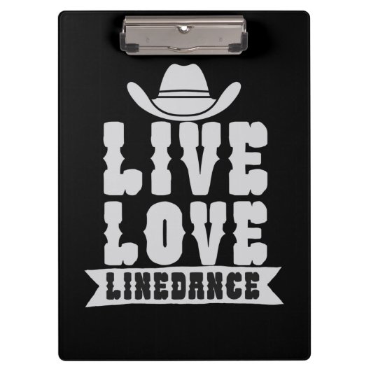 Live Liebe Linedance Klemmbrett (Vorderseite)