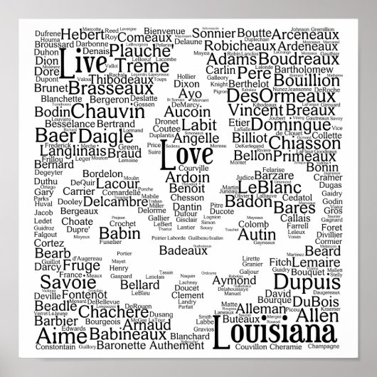 Live, Liebe, Louisiana Last Names Fleur - De - Lis Poster (Vorne)