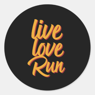 Live-Liebe Marathon Runner Workout-Übung Runder Aufkleber