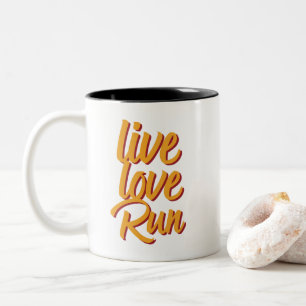 Live-Liebe Marathon Runner Workout-Übung Zweifarbige Tasse