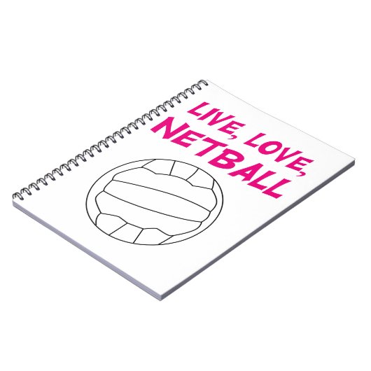 Live-Liebe Netball Notizblock (Linke Seite)
