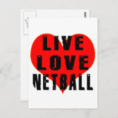 Live Liebe Netball Postkarte (Vorne/Hinten)