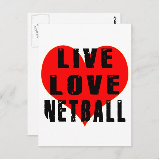 Live Liebe Netball Postkarte (Vorne/Hinten)