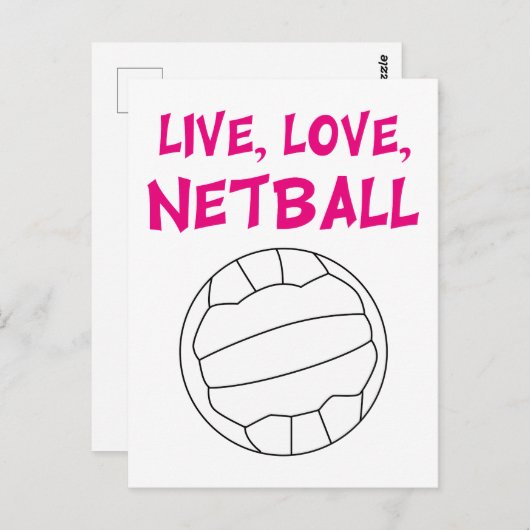 Live-Liebe Netball Postkarte (Vorne/Hinten)