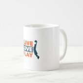 Live Liebe Play Basketball Kaffeetasse (VorderseiteRechts)