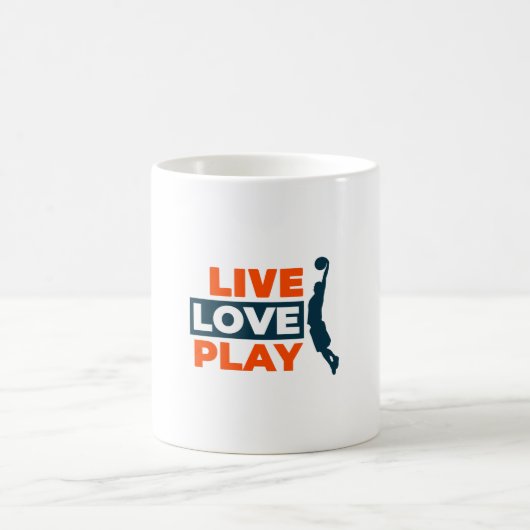 Live Liebe Play Basketball Kaffeetasse (Mittel)