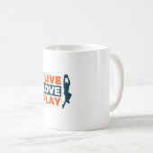 Live Liebe Play Basketball Kaffeetasse (VorderseiteRechts)