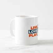 Live Liebe Play Basketball Kaffeetasse (Vorderseite Links)