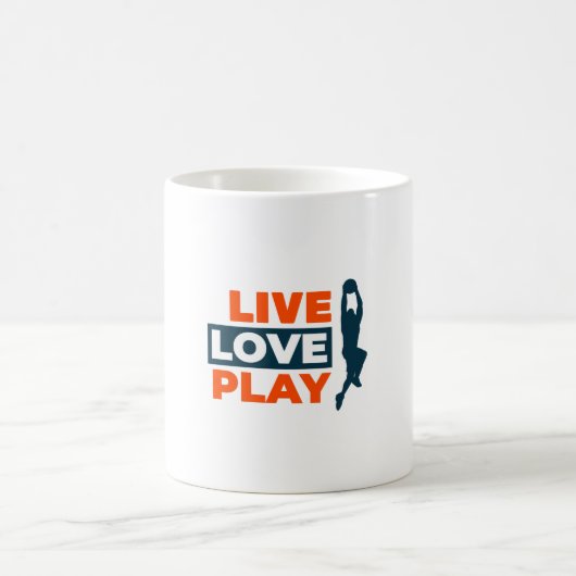 Live Liebe Play Basketball Kaffeetasse (Mittel)