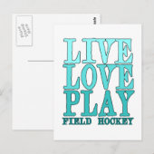 Live, Liebe, Play - Field Hockey Postkarte (Vorne/Hinten)