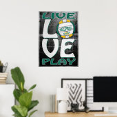 Live Liebe Play Green Gold Volleyball Poster (Heimbüro)