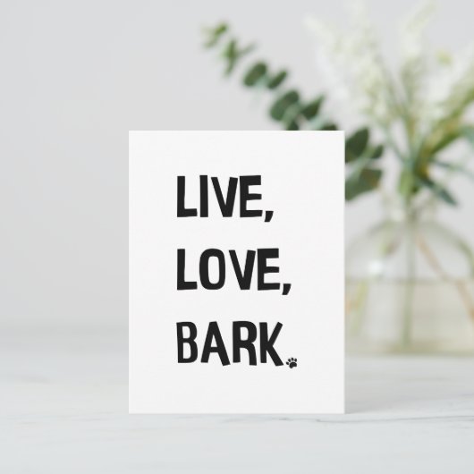 Live, Liebe, Postkarte (Stehend Vorderseite)