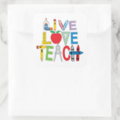 Live-Liebe Quadratischer Aufkleber (Tasche)