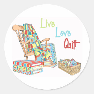 Live.Liebe.Quilt Runder Aufkleber