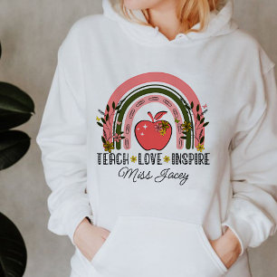Live-Liebe Rainbow-Lehrer Wertschätzung Hoodie