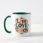 Live-Liebe Rainbow-Lehrer Wertschätzung Tasse (Links)