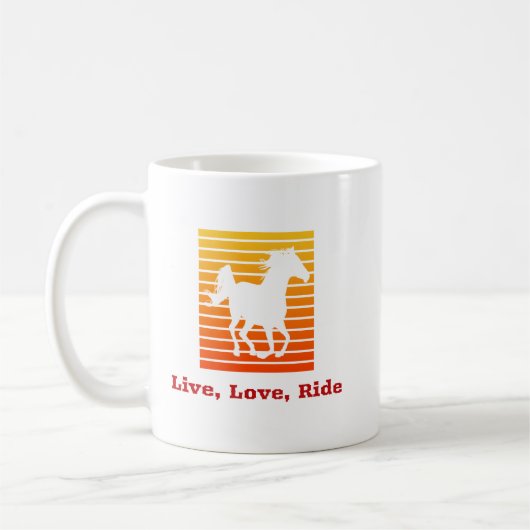 Live Liebe Reiten Kaffeepause Tasse (Links)