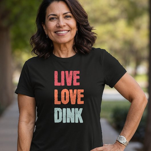 Live Liebe Rosa Pickleball Liebhaber T - Shirt
