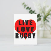 Live Liebe Rugby Postkarte (Stehend Vorderseite)