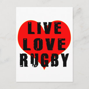 Live Liebe Rugby Postkarte
