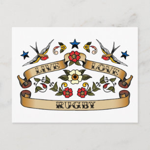 Live Liebe Rugby Postkarte
