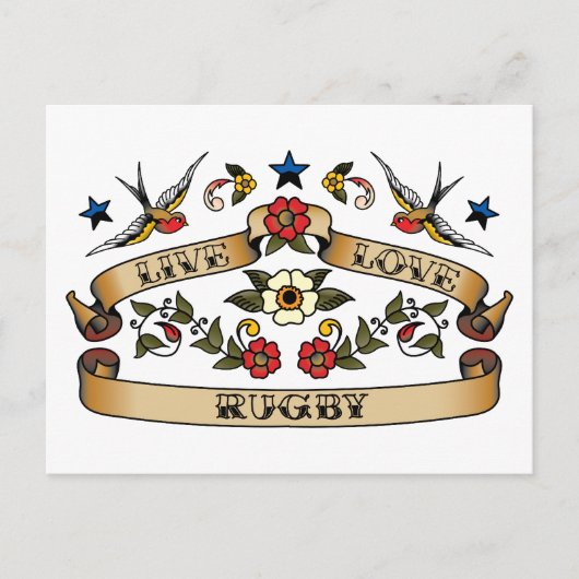 Live Liebe Rugby Postkarte (Vorderseite)