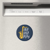 Live-Liebe Saxophone Player Jazz Music Lover Magnet (In Situ (Geschirrspüler))
