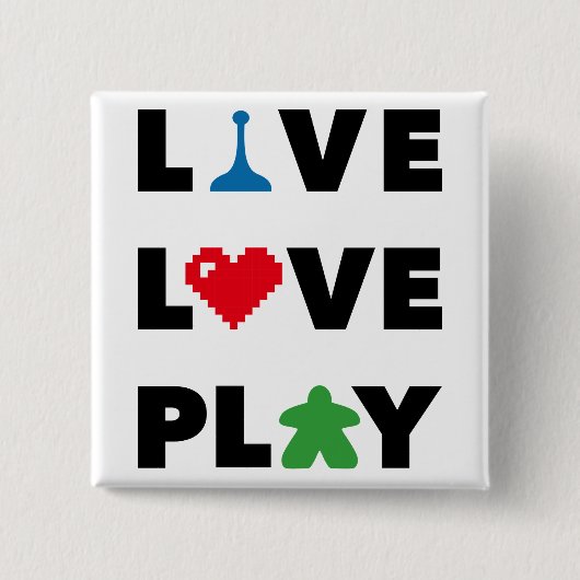 Live, Liebe, Schaltfläche Schwarzen Text wiedergeb Button (Vorderseite)