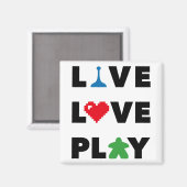 Live, Liebe, Schwarz-Text-Magnet abspielen Magnet (Vorderseite/Rückseite)
