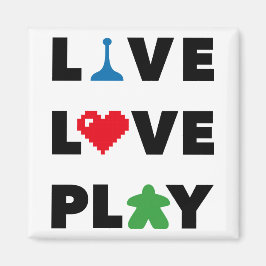 Live, Liebe, Schwarz-Text-Magnet abspielen Magnet