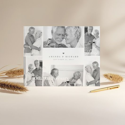 Live, Liebe, Schwarz und Weiß Foto Jubiläum Gästebuch