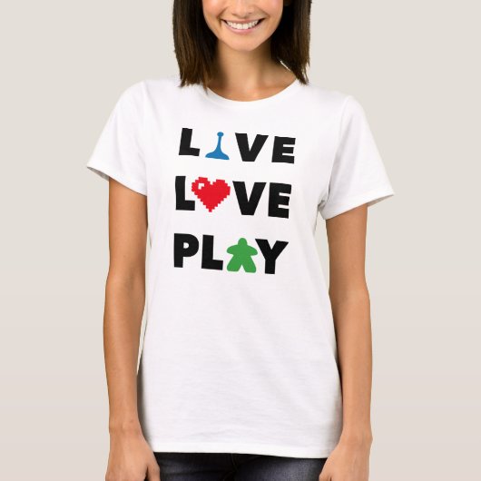 Live, Liebe, Schwarzen Text - Frauen Shirt wiederg (Vorderseite)