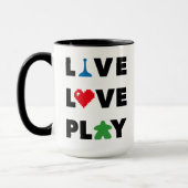 Live, Liebe, Schwarzen Text Tasse wiedergeben (Links)