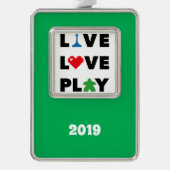 Live, Liebe, Schwarzen Text Vert wiedergeben. Rahm Rahmen-Ornament Silber (Vorderseite)