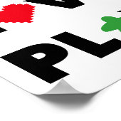 Live, Liebe, Schwarzer Text wiedergeben Poster (Ecke)