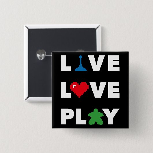 Live, Liebe, Schwarzes Button spielen (Vorne & Hinten)