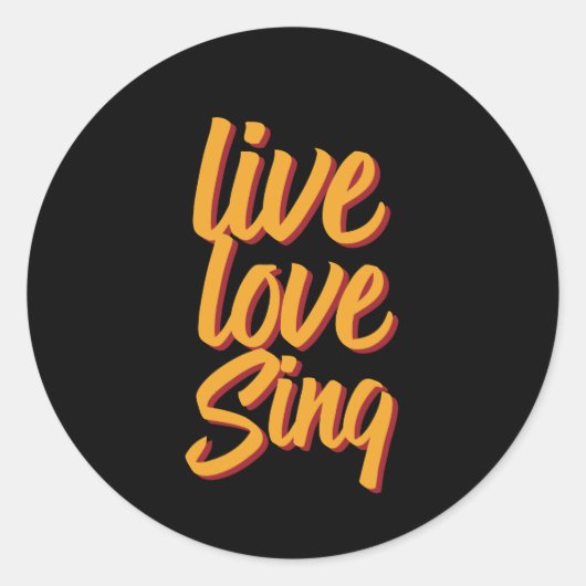 Live Liebe Sing Singer Songwriter Karaoke Lover Runder Aufkleber (Vorderseite)