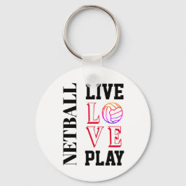 Live-Liebe Slogan Netball Schlüsselanhänger